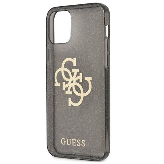 Guess GUHCP12LPCUGL4GBK iPhone 12 Pro Max 6.7" black/black hard case Glitter 4G Big Logo | Techbox