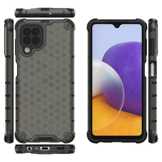 Honeycomb Case armor cover with TPU Bumper for Samsung Galaxy A22 4G black | Techbox