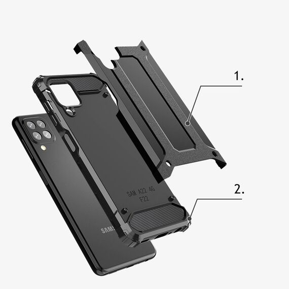 Hybrid Armor Case Tough Rugged Cover for Samsung Galaxy A22 4G golden | Techbox