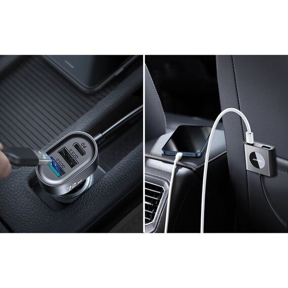 Joyroom car charger 2xPD + 2xQC3.0 72W 1.5m black (JR-CL05) | Techbox
