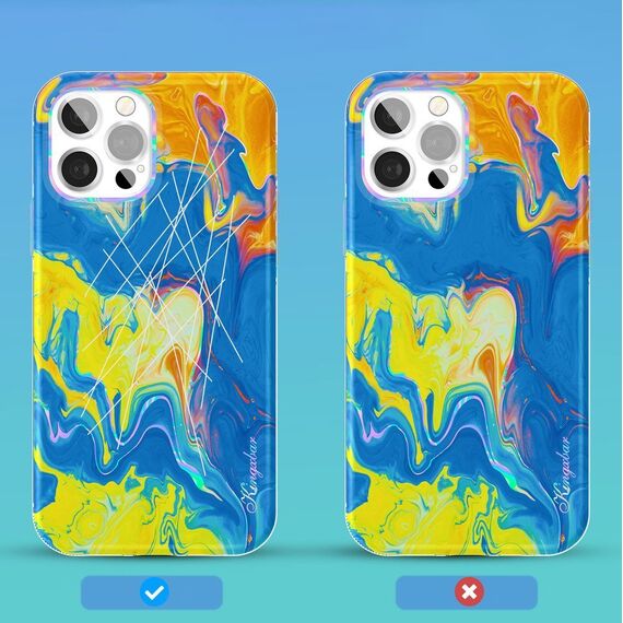 Kingxbar Watercolor Series color case for iPhone 12 Pro Max yellowblue | Techbox