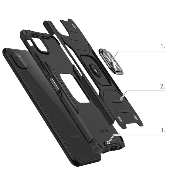 Wozinsky Ring Armor Case Kickstand Tough Rugged Cover for Samsung Galaxy A22 4G blue | Techbox