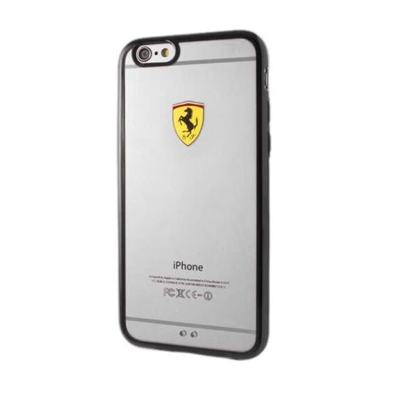 Ferrari Hardcase FEHCP6BK iPhone 6/6S racing shield transparent black | Techbox