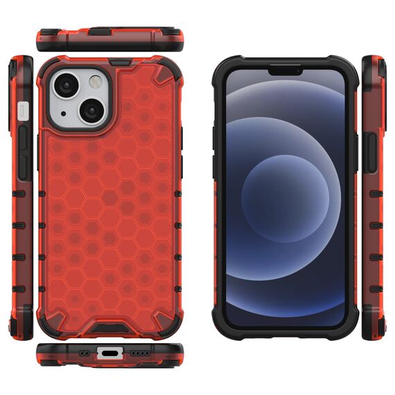 Honeycomb Case armor cover with TPU Bumper for iPhone 13 mini red | Techbox