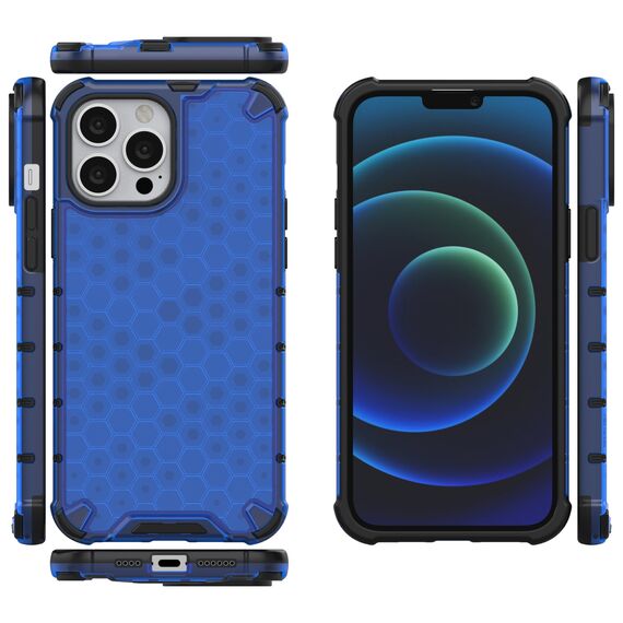 Honeycomb Case armor cover with TPU Bumper for iPhone 13 Pro Max blue | Techbox