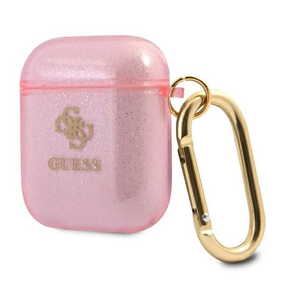 Guess GUA2UCG4GP AirPods cover pink/pink Glitter Collection | Techbox