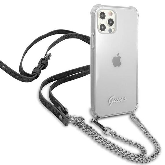 Guess GUHCP12LKC4GSSI iPhone 12 Pro Max 6.7 "Transparent hardcase 4G Silver Chain - Apple Cases - Cases - Techbox