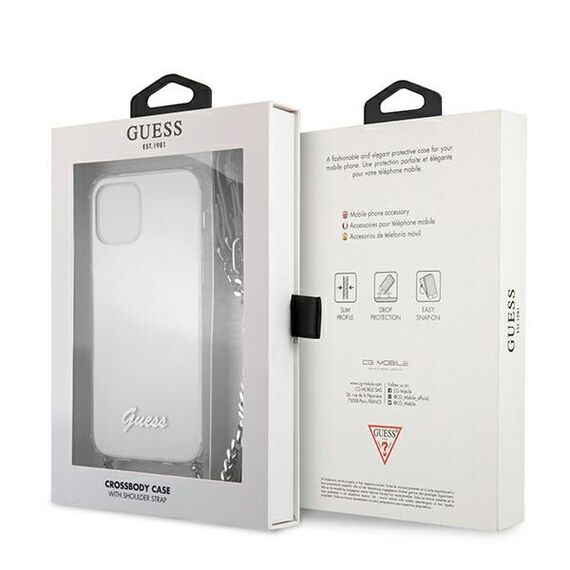 Guess GUHCP12LKC4GSSI iPhone 12 Pro Max 6.7 "Transparent hardcase 4G Silver Chain - Apple Cases - Cases - Techbox