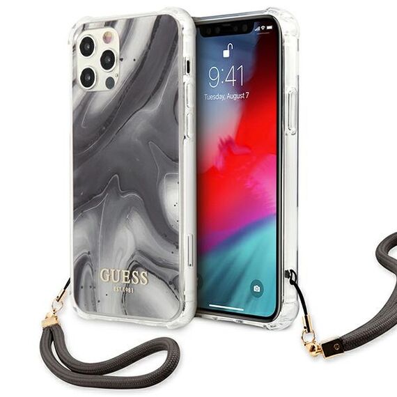 Guess GUHCP12LKSMAGR iPhone 12 Pro Max 6.7 "gray / gray hardcase Marble Collection - Apple Cases - Cases - Techbox
