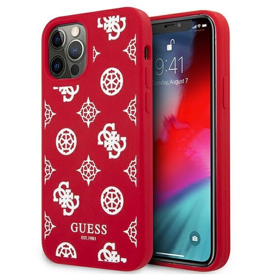 Guess GUHCP12LLSPEWRE iPhone 12 Pro Max 6.7" red/red hard case Peony Collection | Techbox