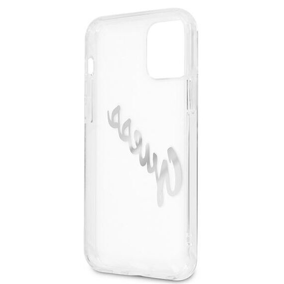 Guess GUHCP12MKTRSVSI iPhone 12/12 Pro 6.1" Transparent hardcase Vintage Script Silver | Techbox