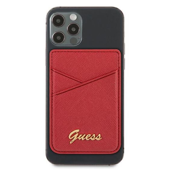Guess Wallet Card Slot GUWMSSASLRE MagSafe Saffiano red/red | Techbox