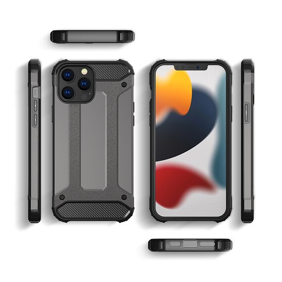 Hybrid Armor Case Tough Rugged Cover for iPhone 13 Pro black | Techbox