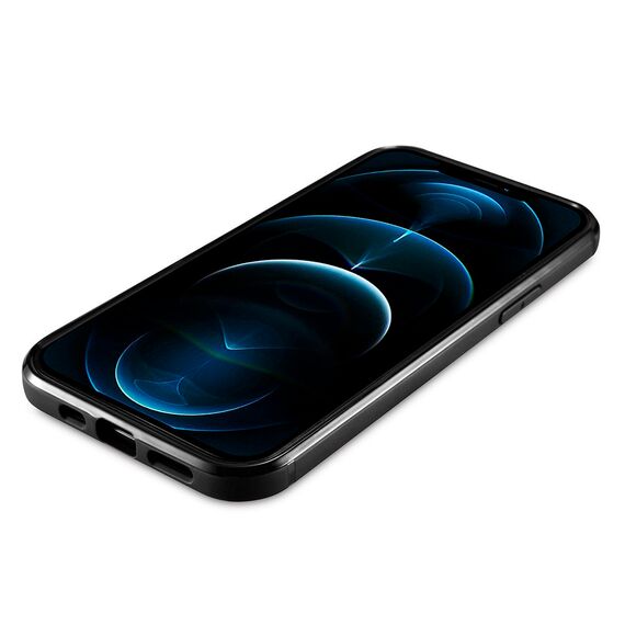 iCarer Leather Oil Wax case covered with natural leather for iPhone 12 Pro Max black (ALI1206-BK) - Apple Cases - Cases - Techbox