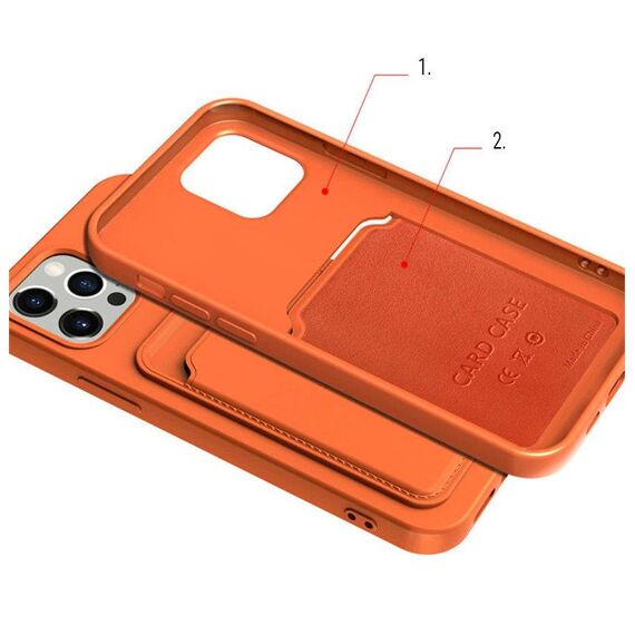 Card Case Silicone Wallet Case with Card Slot Documents for Samsung Galaxy A42 5G Burgundy | Techbox