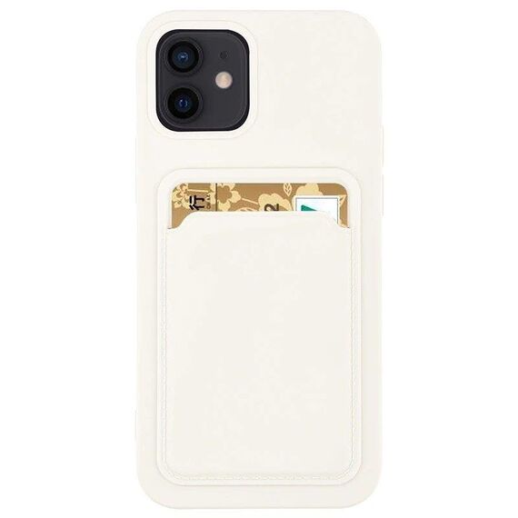 Card Case Silicone Wallet Wallet With Card Slot Documents For Xiaomi Redmi 10X 4G / Xiaomi Redmi Note 9 White | Techbox