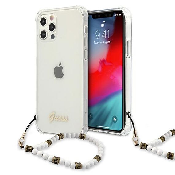 Guess GUHCP12LKPSWH iPhone 12 Pro Max 6.7" Transparent Hardcase White Pearl | Techbox