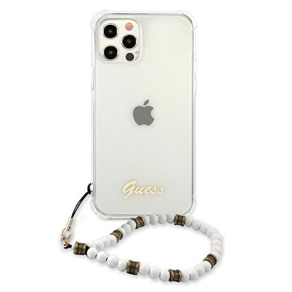 Guess GUHCP12LKPSWH iPhone 12 Pro Max 6.7" Transparent Hardcase White Pearl | Techbox