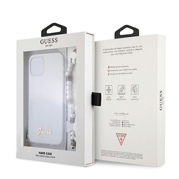 Guess GUHCP12LKPSWH iPhone 12 Pro Max 6.7" Transparent Hardcase White Pearl | Techbox