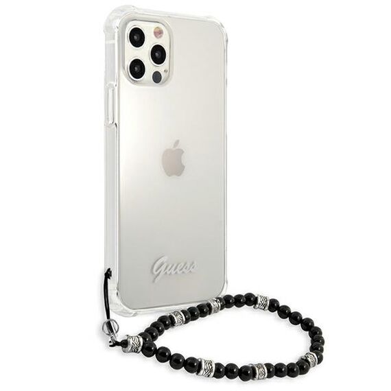 Guess GUHCP12MKPSBK iPhone 12/12 Pro 6.1" Transparent hardcase Black Pearl | Techbox