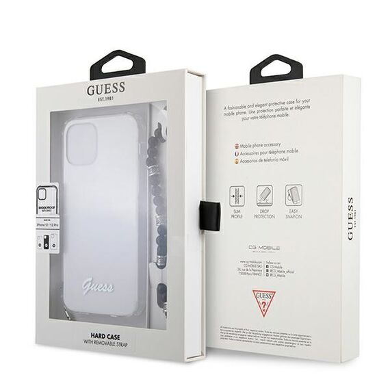 Guess GUHCP12MKPSBK iPhone 12/12 Pro 6.1" Transparent hardcase Black Pearl | Techbox