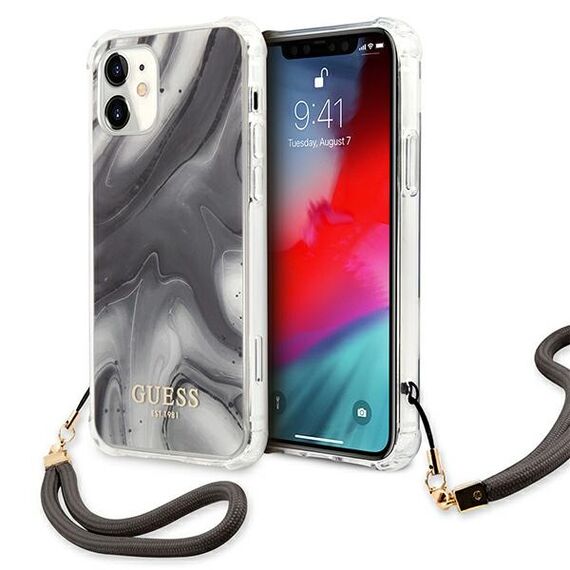 Guess GUHCP12SKSMAGR iPhone 12 mini 5,4 "gray / gray hardcase Marble Collection - Apple Cases - Cases - Techbox