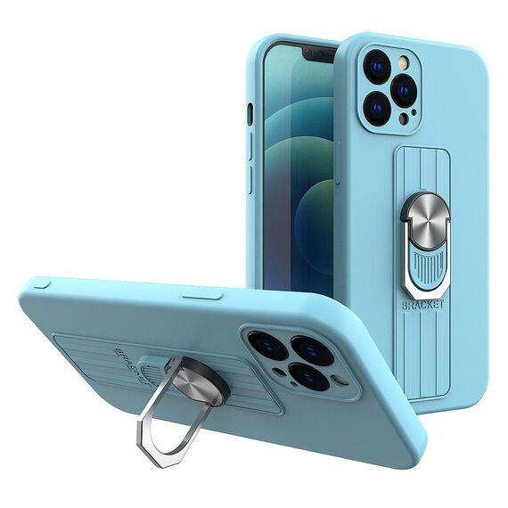 Ring Case silicone case with finger grip and stand for iPhone 11 Pro Max light blue - Apple Cases - Cases - Techbox