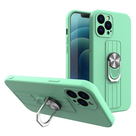 Ring Case silicone case with finger grip and stand for iPhone 11 Pro mint - Apple Cases - Cases - Techbox