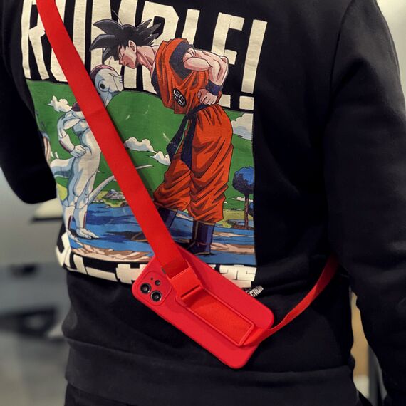 Rope case Gel Lanyard with Chain Purse Lanyard Samsung Galaxy S20 + (S20 Plus) red | Techbox