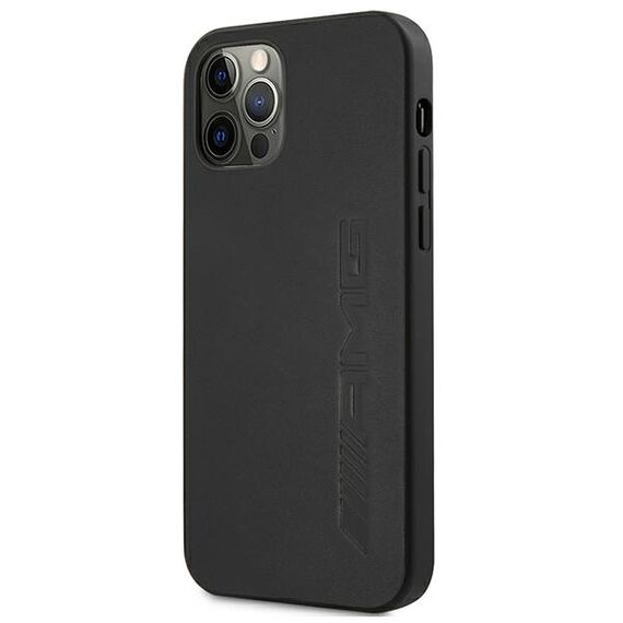 AMG AMHCP12LDOLBK iPhone 12 Pro Max 6,7" czarny/black hardcase Leather Hot Stamped | Techbox