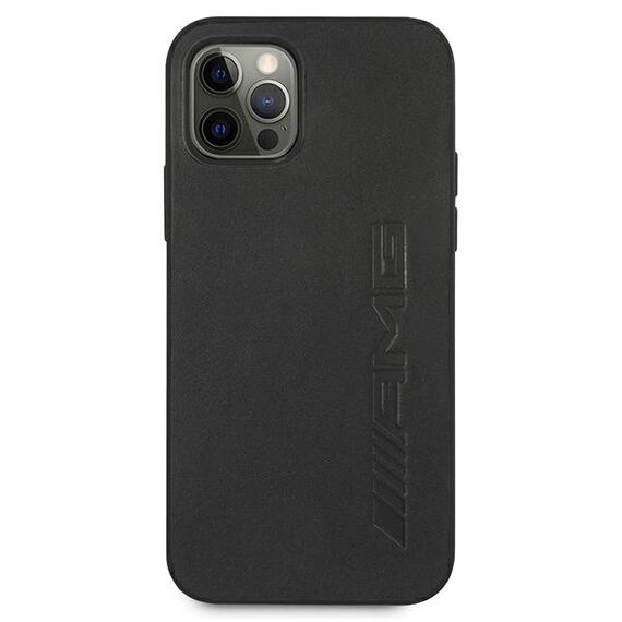 AMG AMHCP12LDOLBK iPhone 12 Pro Max 6,7" czarny/black hardcase Leather Hot Stamped | Techbox
