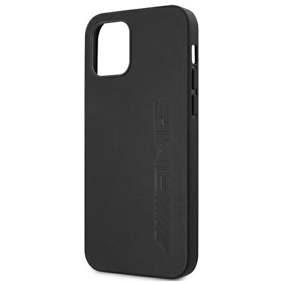 AMG AMHCP12LDOLBK iPhone 12 Pro Max 6,7" czarny/black hardcase Leather Hot Stamped | Techbox