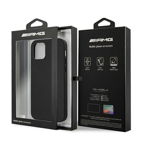 AMG AMHCP12LDOLBK iPhone 12 Pro Max 6,7" czarny/black hardcase Leather Hot Stamped | Techbox