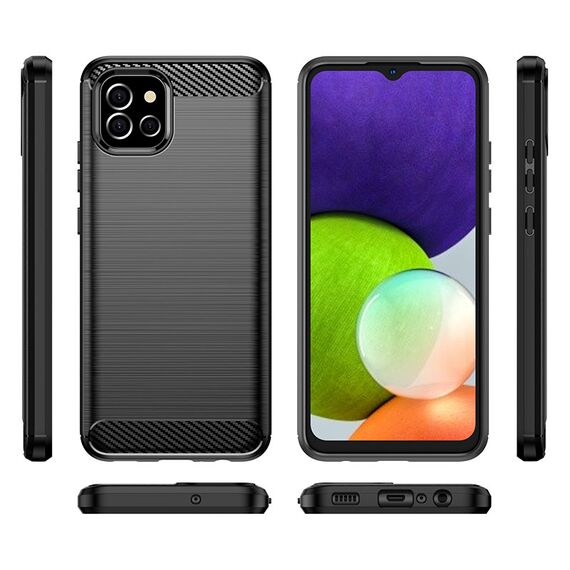 Carbon Case Flexible Cover TPU Case for Samsung A03S EU (166.5) black - Samsung Cases - Cases - Techbox