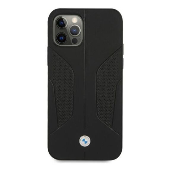 Etui BMW BMHCP12LRSCSK iPhone 12 Pro Max 6,7" czarny/black hardcase Leather Perforate Sides | Techbox