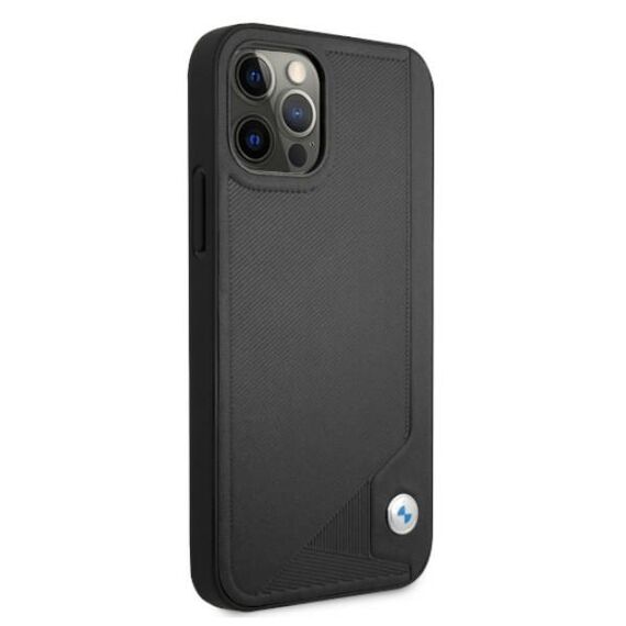 Etui BMW BMHCP12MRCDPK iPhone 12/12 Pro 6,1" czarny/black hardcase Leather Deboss | Techbox
