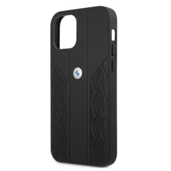 Etui BMW BMHCP12MRSPPK iPhone 12/12 Pro 6,1" czarny/black hardcase Leather Curve Perforate | Techbox