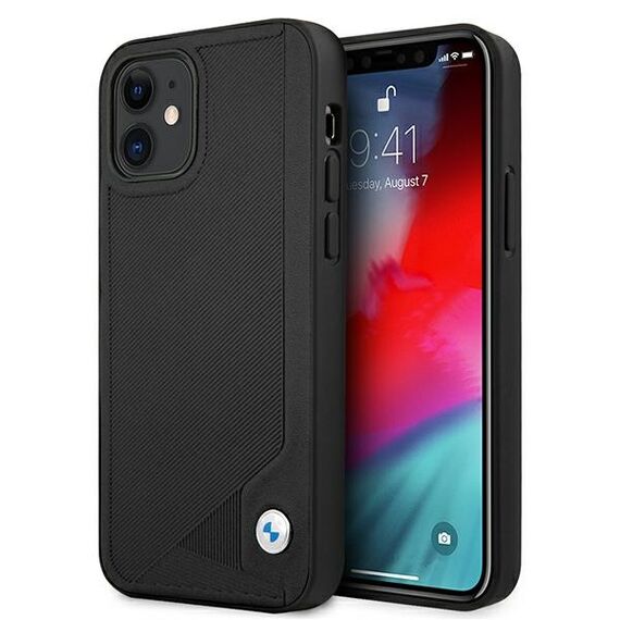 Etui BMW BMHCP12SRCDPK iPhone 12 mini 5,4" czarny/black hardcase Leather Deboss - Apple Cases - Cases - Techbox