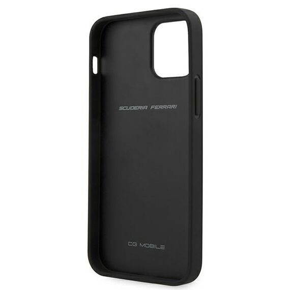 Ferrari FEOMSHCP12LBK iPhone 12 Pro Max black / black hardcase Off Track Leather Nylon Stripe - Apple Cases - Cases - Techbox