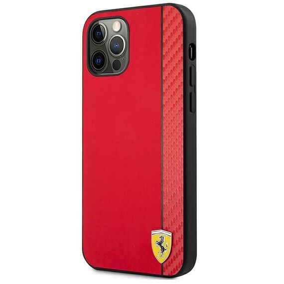 Ferrari FESAXHCP12LRE iPhone 12 Pro Max 6.7" red/red hardcase On Track Carbon Stripe | Techbox