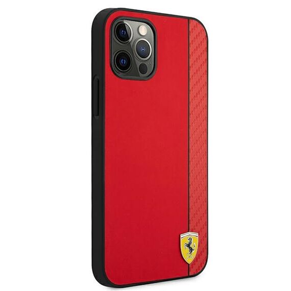 Ferrari FESAXHCP12LRE iPhone 12 Pro Max 6.7" red/red hardcase On Track Carbon Stripe | Techbox