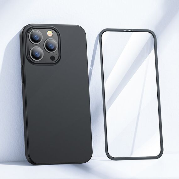 Joyroom 360 Full Case front and back cover for iPhone 13 Pro Max + tempered glass screen protector black (JR-BP928 black) - Apple Cases - Cases - Techbox