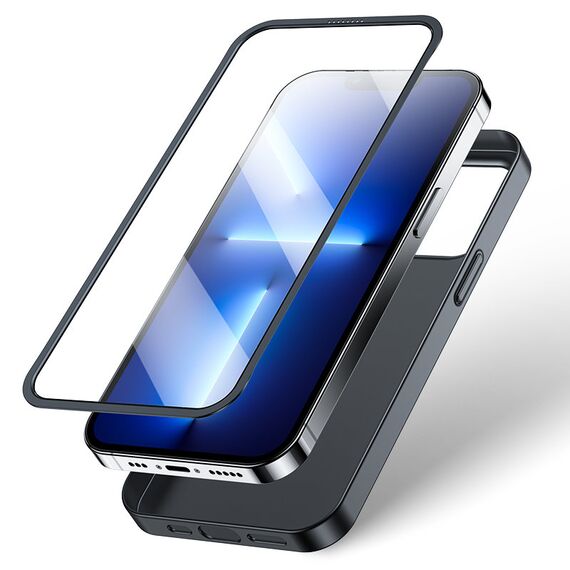 Joyroom 360 Full Case front and back cover for iPhone 13 Pro Max + tempered glass screen protector black (JR-BP928 black) - Apple Cases - Cases - Techbox