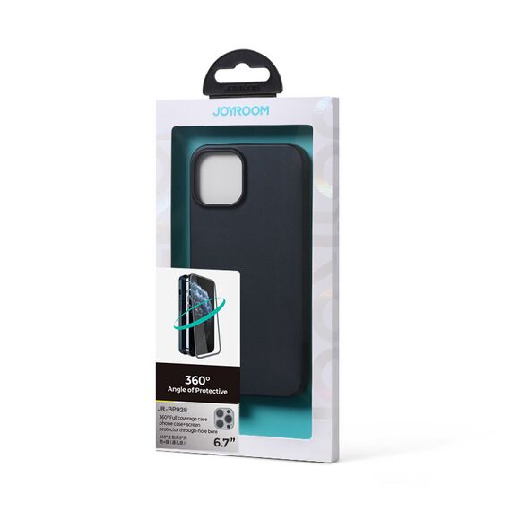 Joyroom 360 Full Case front and back cover for iPhone 13 Pro Max + tempered glass screen protector black (JR-BP928 black) - Apple Cases - Cases - Techbox