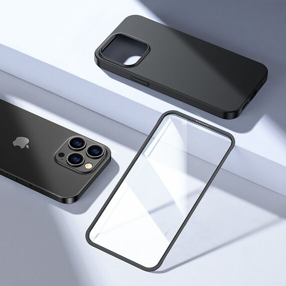 Joyroom 360 Full Case front and back cover for iPhone 13 Pro Max + tempered glass screen protector black (JR-BP928 black) - Apple Cases - Cases - Techbox