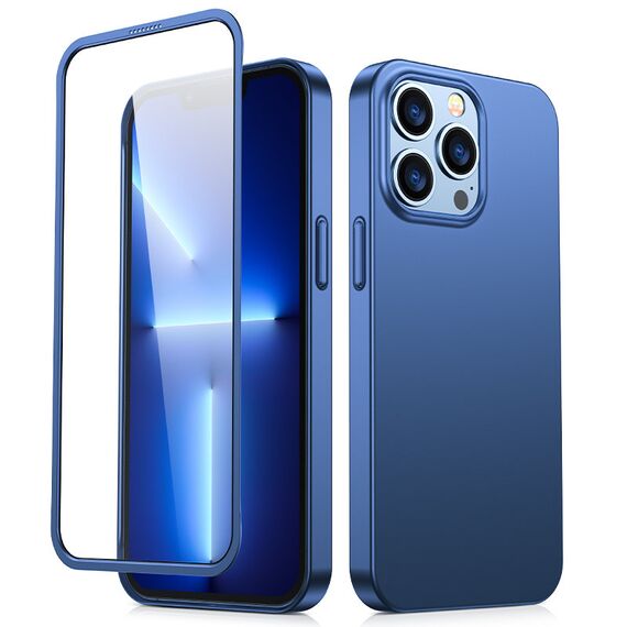 Joyroom 360 Full Case front and back cover for iPhone 13 Pro Max + tempered glass screen protector blue (JR-BP928 blue) | Techbox