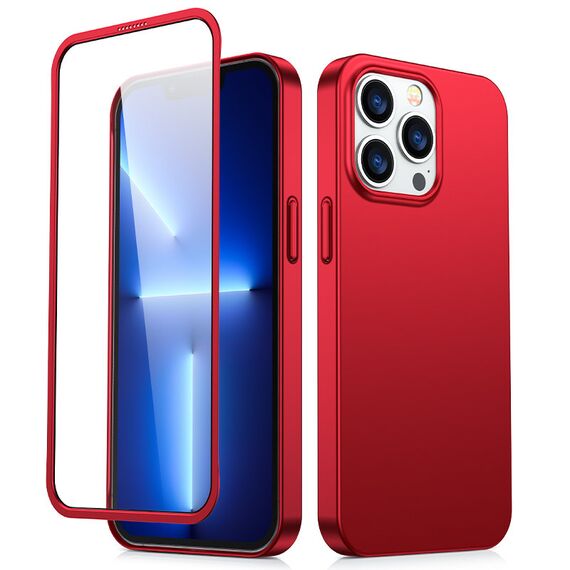 Joyroom 360 Full Case front and back cover for iPhone 13 Pro Max + tempered glass screen protector red (JR-BP928 red) - Apple Cases - Cases - Techbox