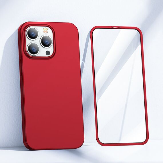 Joyroom 360 Full Case front and back cover for iPhone 13 Pro Max + tempered glass screen protector red (JR-BP928 red) - Apple Cases - Cases - Techbox