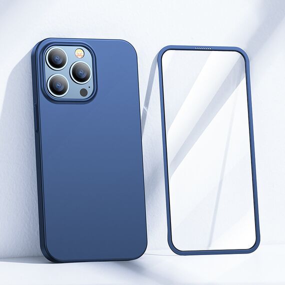 Joyroom 360 Full Case front and back cover for iPhone 13 Pro + tempered glass screen protector blue (JR-BP935 blue) | Techbox
