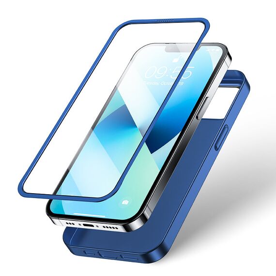 Joyroom 360 Full Case front and back cover for iPhone 13 + tempered glass screen protector blue (JR-BP927 blue) - Apple Cases - Cases - Techbox